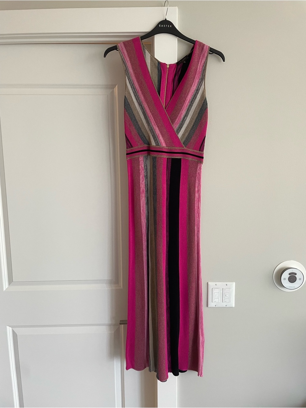 Ted Baker Sleeveless Pink Striped Maxi Dress
